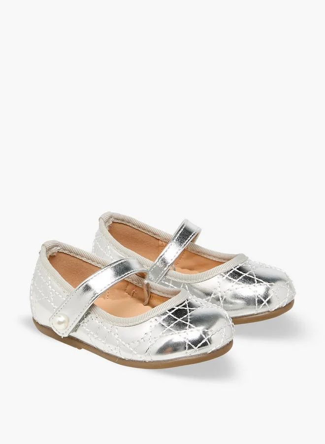 Flora Bella By Shoexpress Flora Bella Mary Jane Shoes with Hook & Loop, Quilted Design